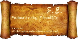 Podmaniczky Elemér névjegykártya
